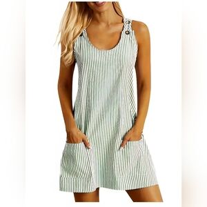 Striped Sleeveless Dress with Pockets